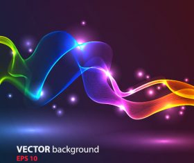 Colored light strips and blurred light spots background vector