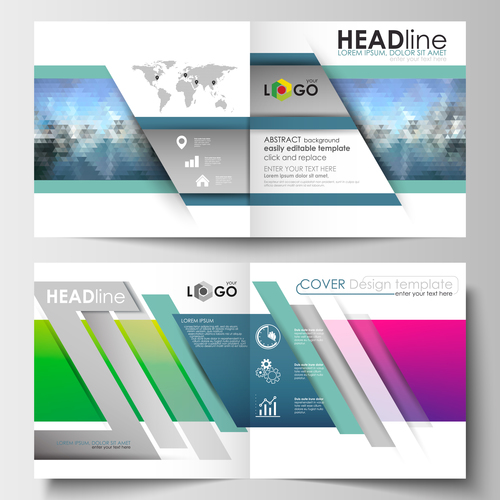 Colorful cover design template vector