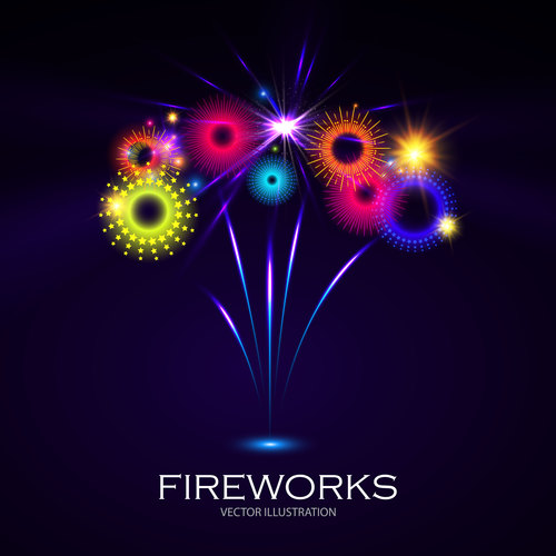 Colorful fireworks illustration vector
