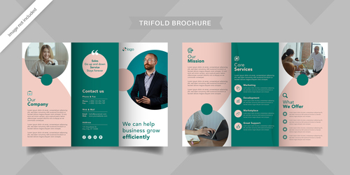 Company concept trifold brochure vector