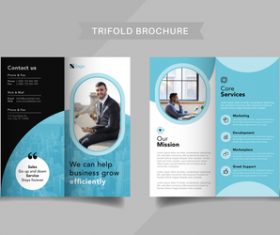 Company consultant trifold brochure vector