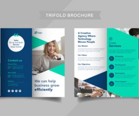 Company team trifold brochure vector