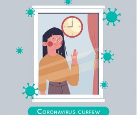 Coronavirus curfew vector