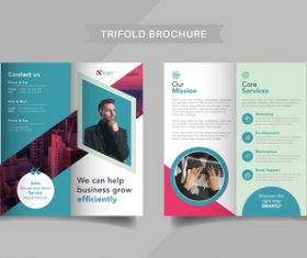 Corporate promotion trifold brochure vector