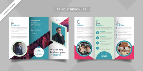 Corporate promotion trifold brochure vector