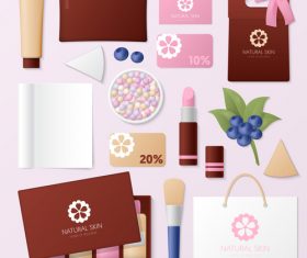 Cosmetics business template with logo design vector