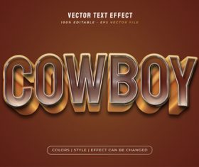 Cowboy 3d editable text vector