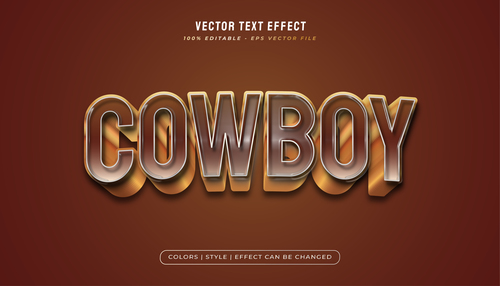 Cowboy 3d editable text vector