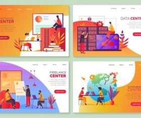 Coworking center cartoon illustration vector