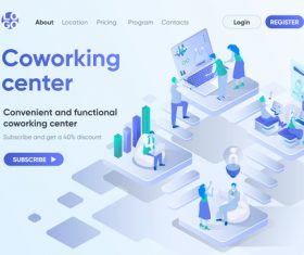 Coworking center concept vector