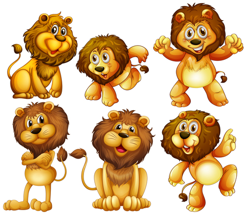 Cute lion cartoon vector free download