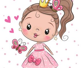 Cute little princess comic vector