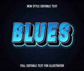Cyan font text style effect vector