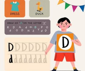 D letter word meaning and spelling vector