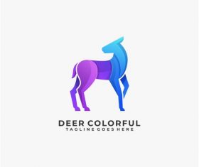 Deer colorful logos vector