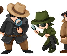 Detective cartoon character vector