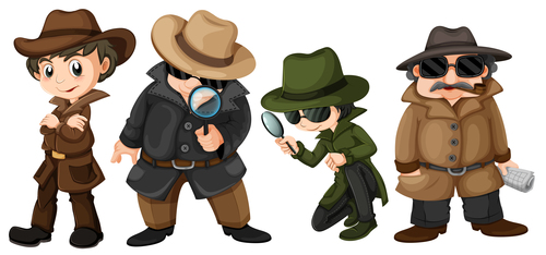 Detective cartoon character vector