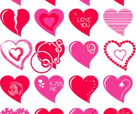 Different heart patterns vector