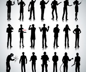 Different profession people silhouette vector