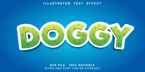 Diggy editable font effect text vector