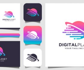 Digitalplanet business card logo vector