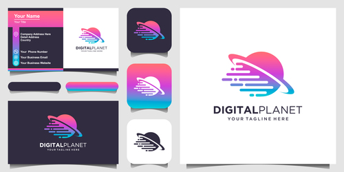 Digitalplanet business card logo vector