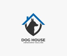 Dog house logos vector