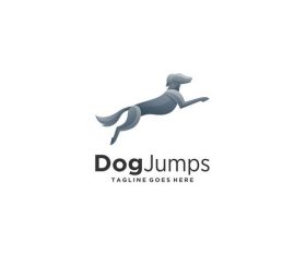 Dog jumps logos vector