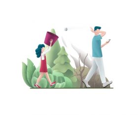 Don't litter cartoon illustration vector