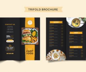 Eat good menu trifold brochure vector