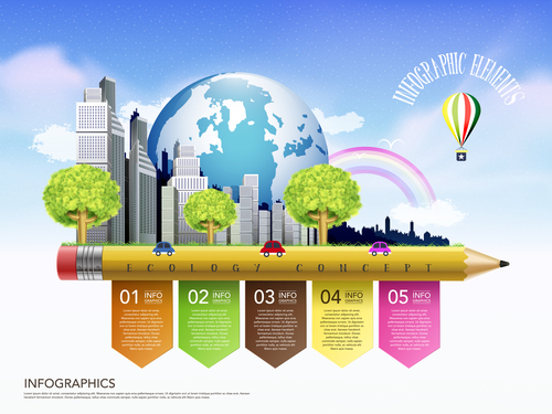 Ecology concept infographic vector
