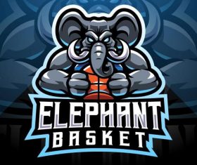 Elephant esport mascot logo vector