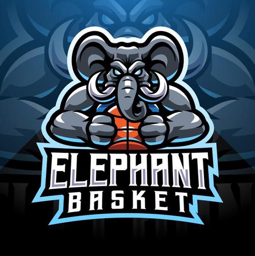 Elephant esport mascot logo vector