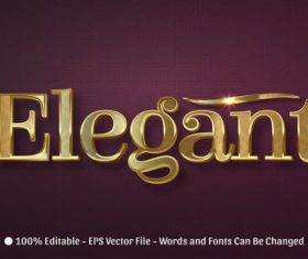 Elrgant 3d editable text style effect vector