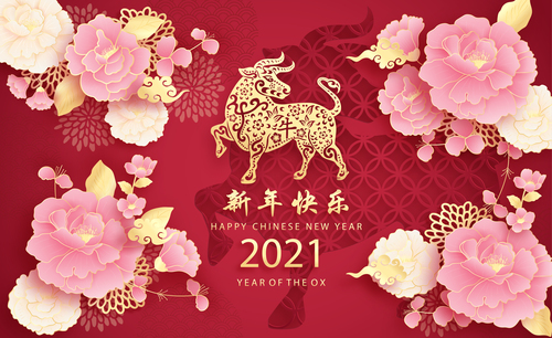Exquisite Chinese New Year Greeting Card Vector