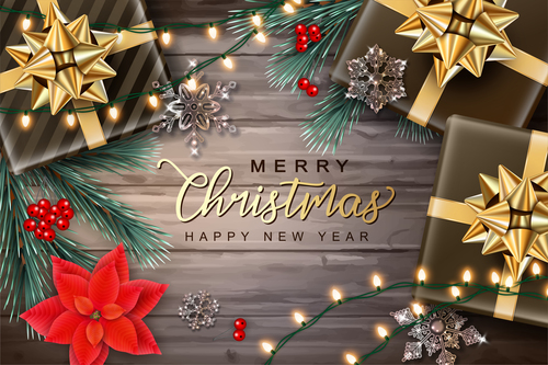Exquisite christmas greeting card vector