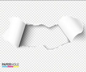 Fan-shaped ripped paper hole background vector