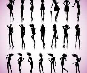 Fashionable women silhouette vector