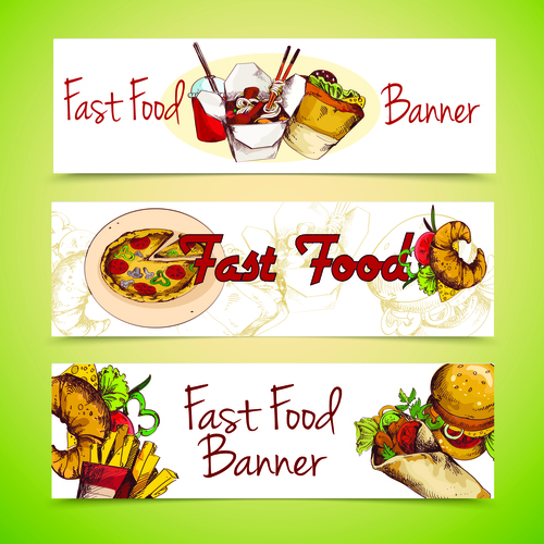 Fast food banner vector