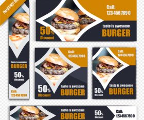 Fast food burger poster vector