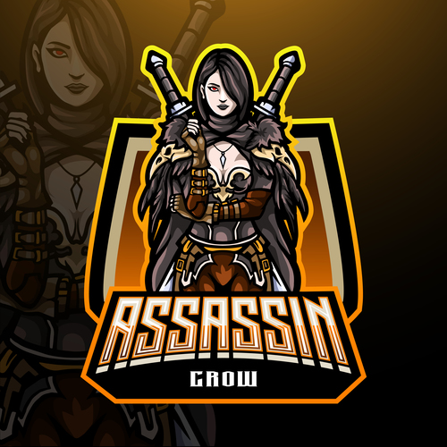 Female assassin game mascot design vector