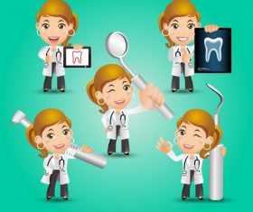 Female dentist cartoon vector
