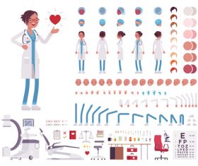 Female doctor character cartoon design vector
