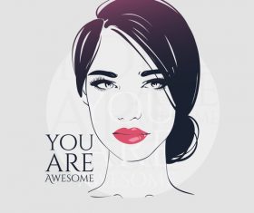 Female hairstyle portrait vector