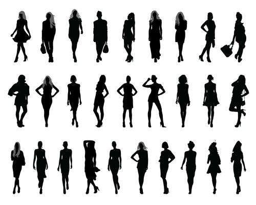 Female silhouette character vector
