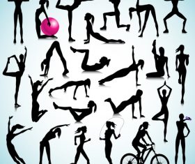 Female sport silhouette vector