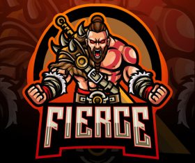 Fierce game mascot design vector