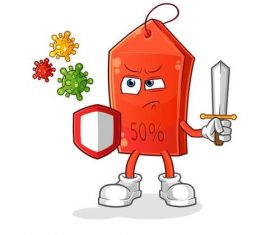 Fight virus cartoon icon vector