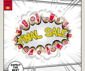 Final sale comic bang vector