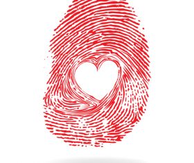 Fingerprint heart pattern vector